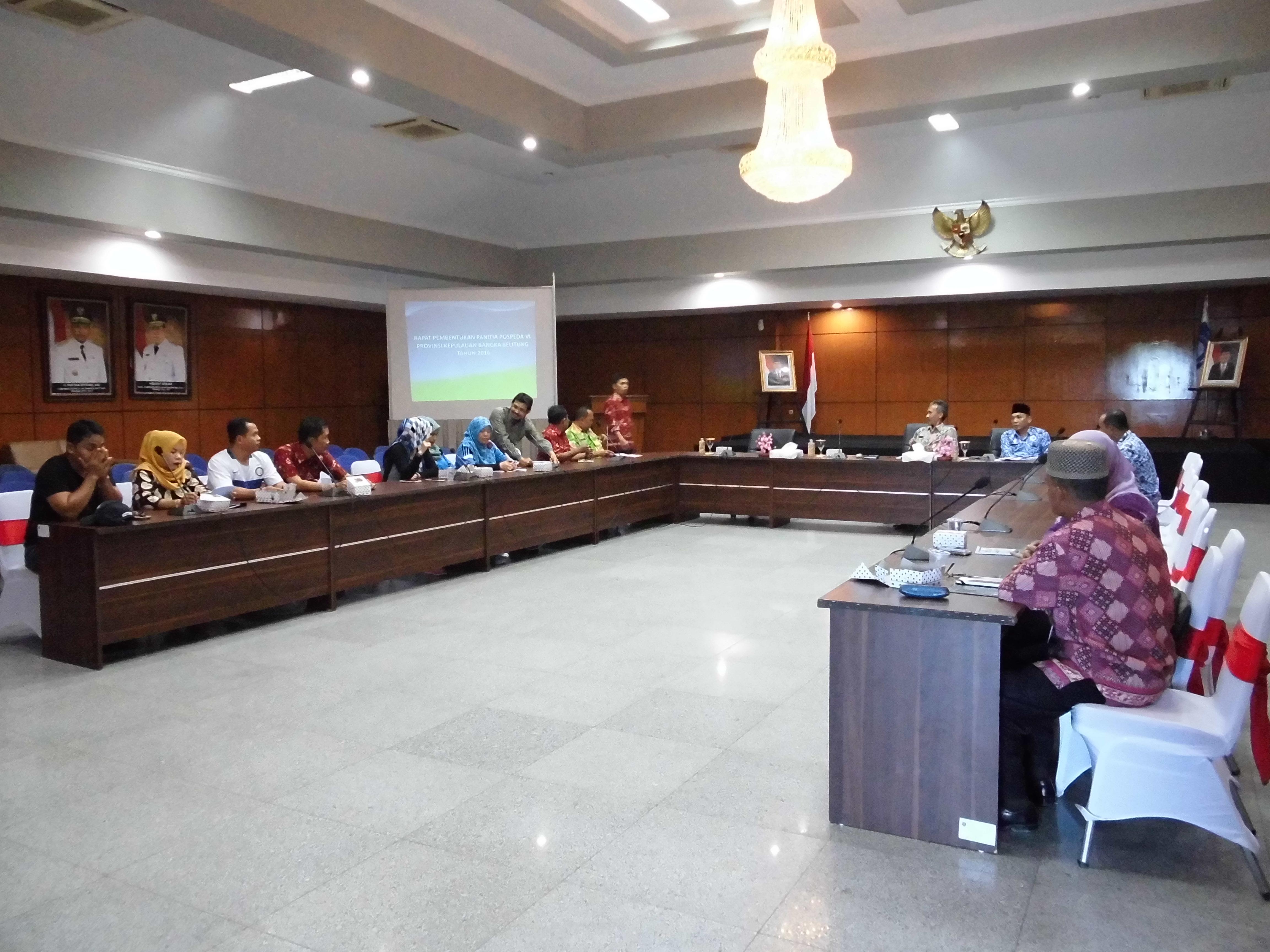 Rapat Pembentukan Panitia POSPEDA VI Provinsi Kepulauan Bangka Belitung Tahun 2016