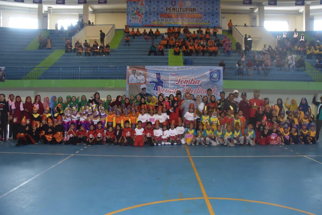 Gubernur Babel dan Bunda PAUD Support Peserta Lomba Senam Bedincak 