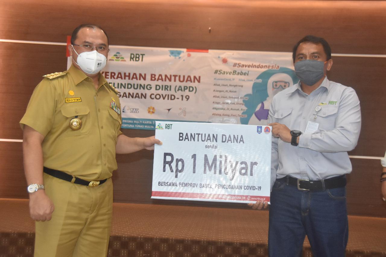 Gubernur Babel Terima Bantuan Dana dan APD dari RBT 