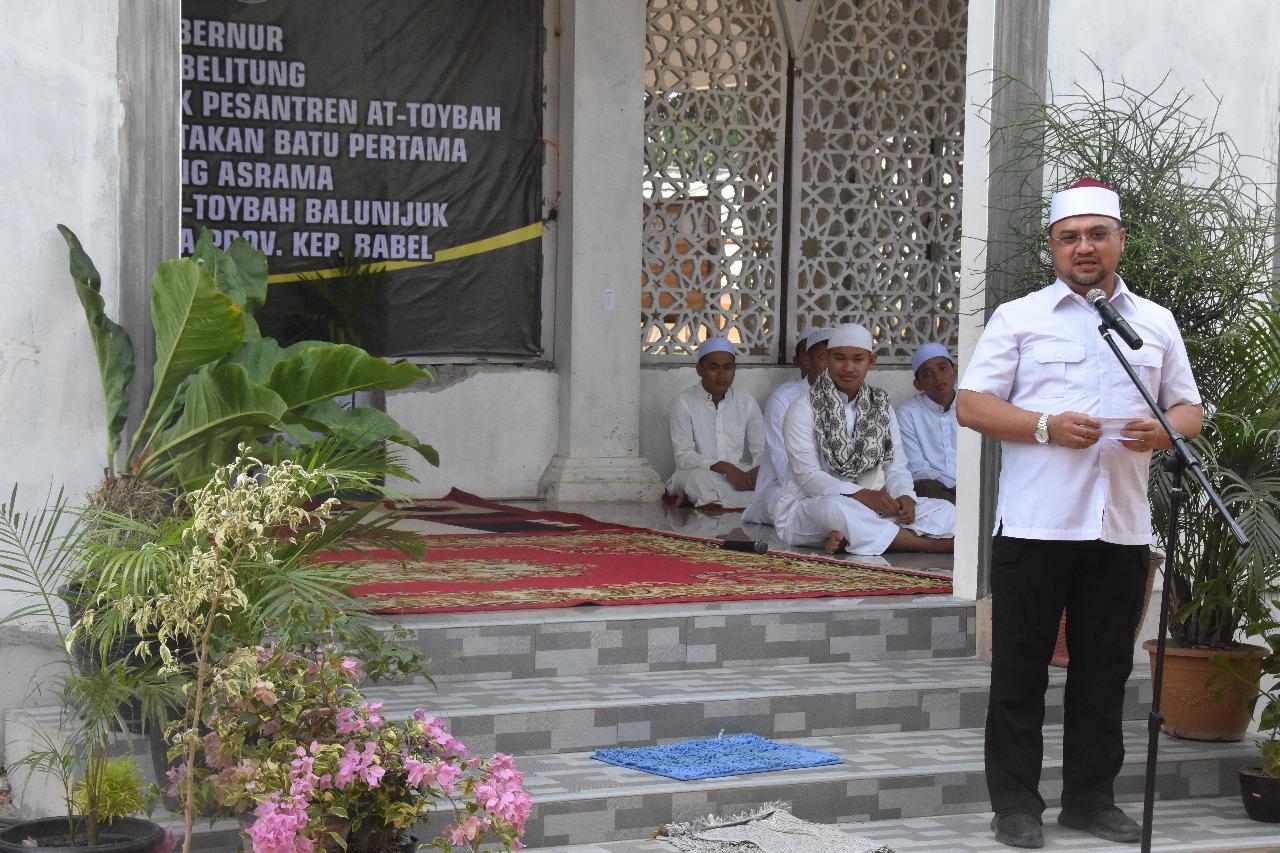 Gubernur Babel Bantu Dana Rp. 50 Juta, Untuk Pembangunan Asrama Santri Ponpes A At-Toybah 