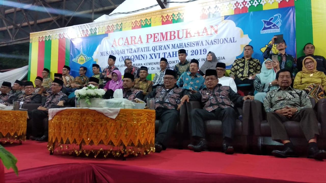 Mahasiswa UBB ikut MTQMN, Wagub dukung dengan menghadiri  Pembukaan MTQ Mahasiswa Nasional